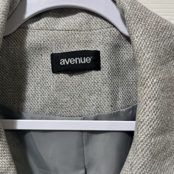 Avenue Women's Peacoat Gray Metallic Sparkly, Button, Missing Size Tag, Est. 2X - Picture 2 of 9